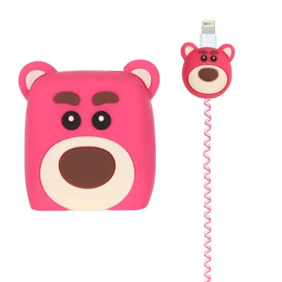 تصویر محافظ کابل و شارژر شیائومی 33 وات مدل سیلیکونی عروسکی خرسی