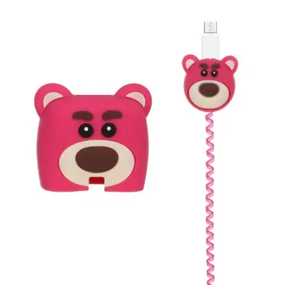 نمایش جزئیات محافظ کابل و شارژر ساسونگ 25 وات مدل سیلیکونی عروسکی خرسی