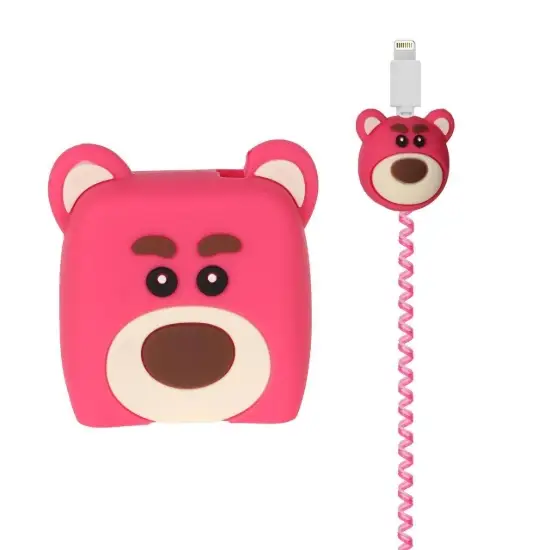 تصویر محافظ کابل و شارژر شیائومی 67 وات مدل سیلیکونی عروسکی خرسی