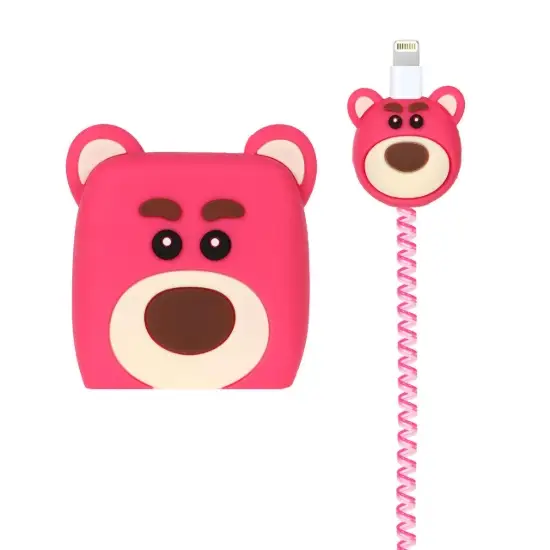 تصویر محافظ کابل و شارژر شیائومی 120 وات مدل سیلیکونی عروسکی خرسی