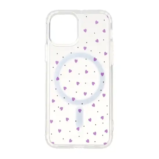 تصویر قاب گوشی موبایل مدل مینیمال قلبی دور ژله ای مگ سیف دار