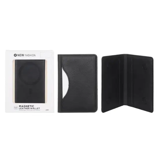 تصویر جاکارتی چرمی دور دوخت مدل Magnetic مگ سیف دار