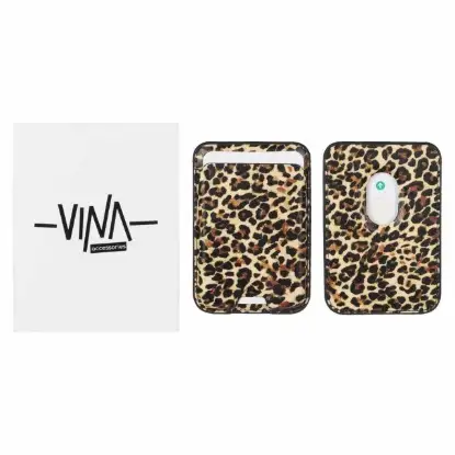 نمایش جزئیات جاکارتی چرمی وینا مدل لئوگارد مگ سیف دار