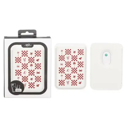 نمایش جزئیات جاکارتی چرمی وینا مدل شطرنجی مگ سیف دار