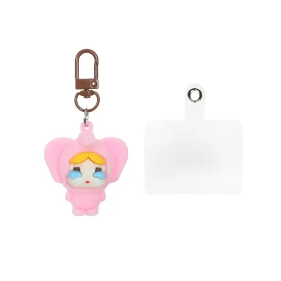 تصویر بند موبایل مدل عروسک لبوبو مخملی