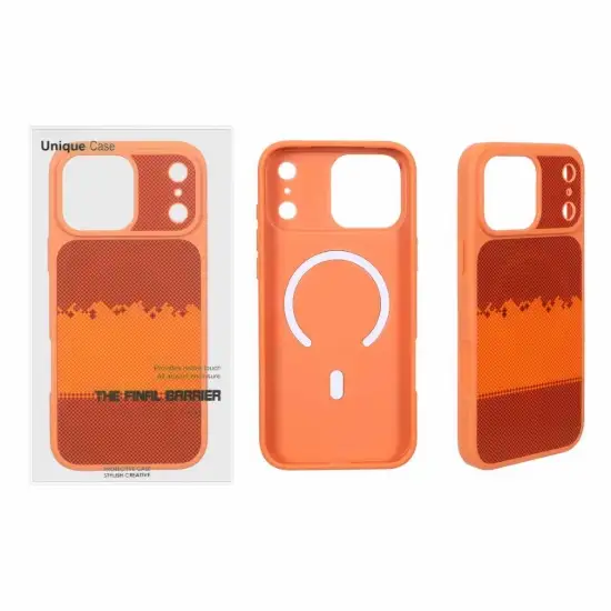 تصویر قاب گوشی موبایل یونیک کیس مدل شطرنجی مگ سیف دار طرح Pixel Ember