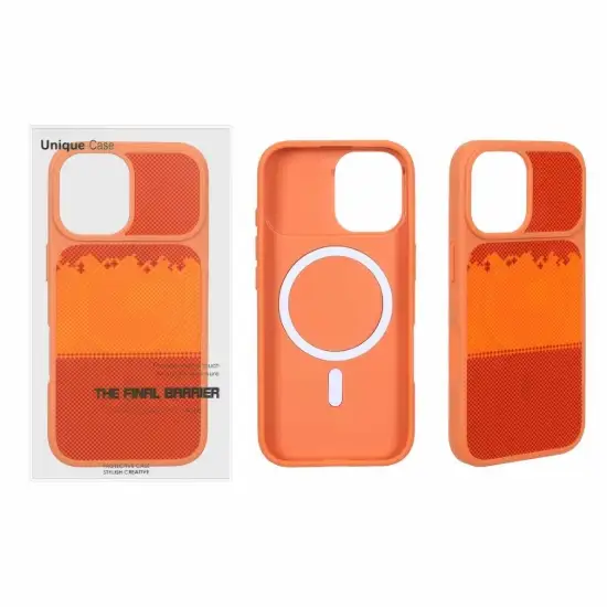 تصویر قاب گوشی موبایل یونیک کیس مدل شطرنجی مگ سیف دار طرح Pixel Ember