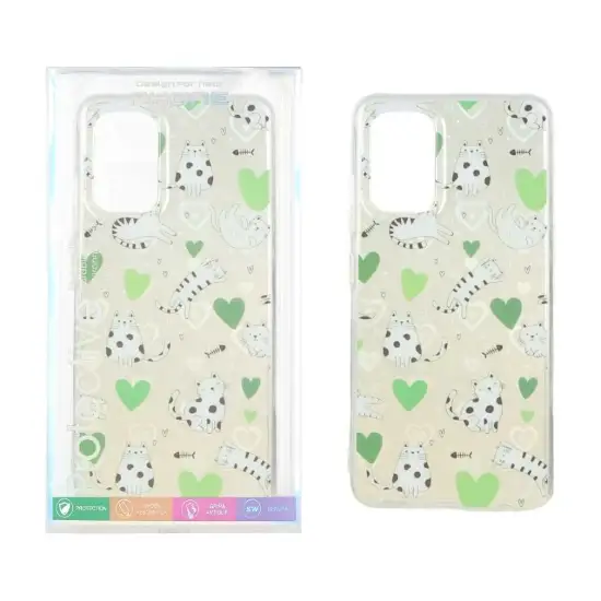 تصویر قاب گوشی موبایل پشت سخت هولوگرامی دور ژله ای طرح Cat