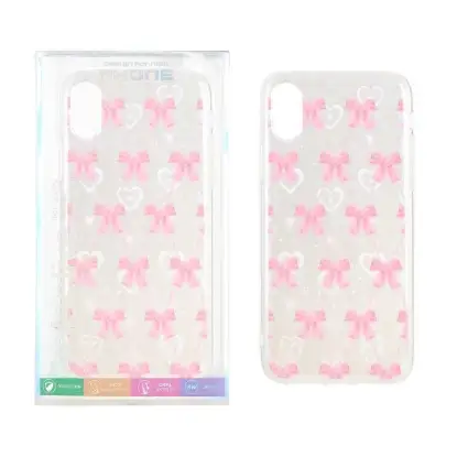 نمایش جزئیات قاب گوشی موبایل پشت سخت هولوگرامی دور ژله ای طرح Bow Tie