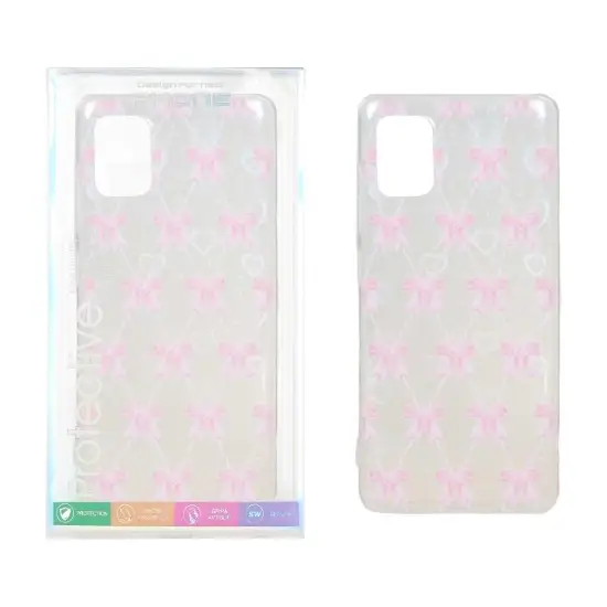 تصویر قاب گوشی موبایل پشت سخت هولوگرامی دور ژله ای طرح Bow Tie