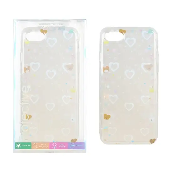 تصویر قاب گوشی موبایل پشت سخت هولوگرامی دور ژله ای طرح Tiny Bear