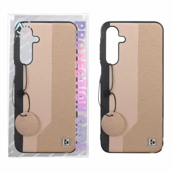 تصویر قاب گوشی موبایل طرح چرم مدل Protection Case لوگو فلزی