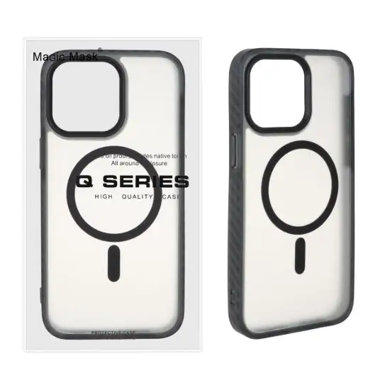 تصویر قاب گوشی موبایل مجیک ماسک مدل Q-Series دور هاشور مگ سیف دار