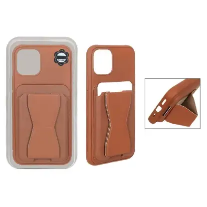 نمایش جزئیات قاب گوشی موبایل چرمی مدل جاکارتی استندشو مگنتی مگ سیف دار