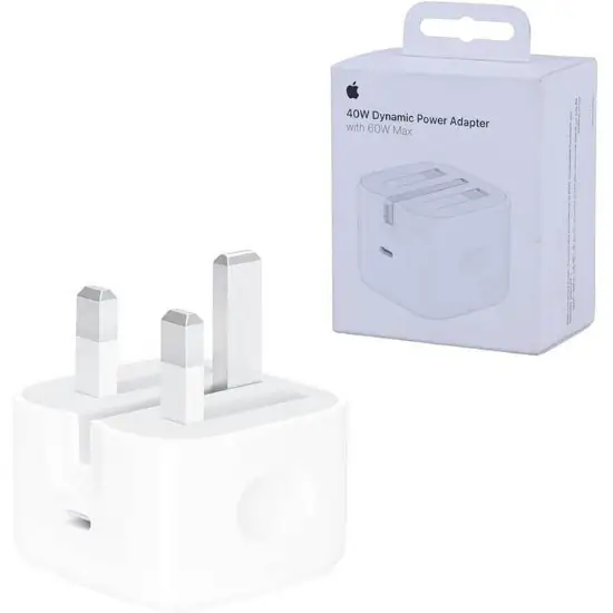 تصویر شارژر دیواری 40 وات سه پین اپل مدل Dynamic Power Adapter اورجینال