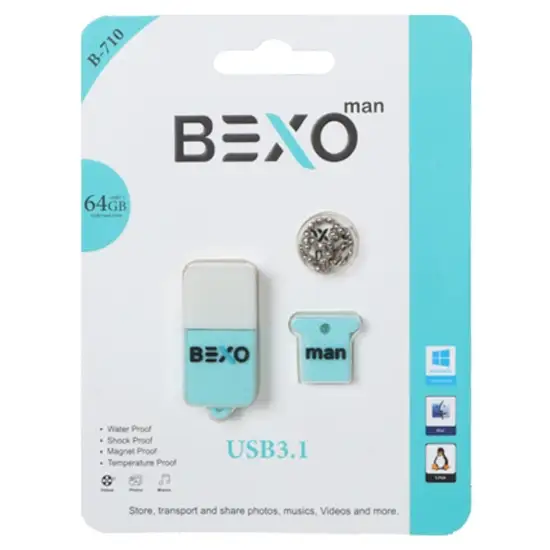 تصویر فلش مموری بکسو مدل B-710 USB3.1 ظرفیت 64 گیگابایت