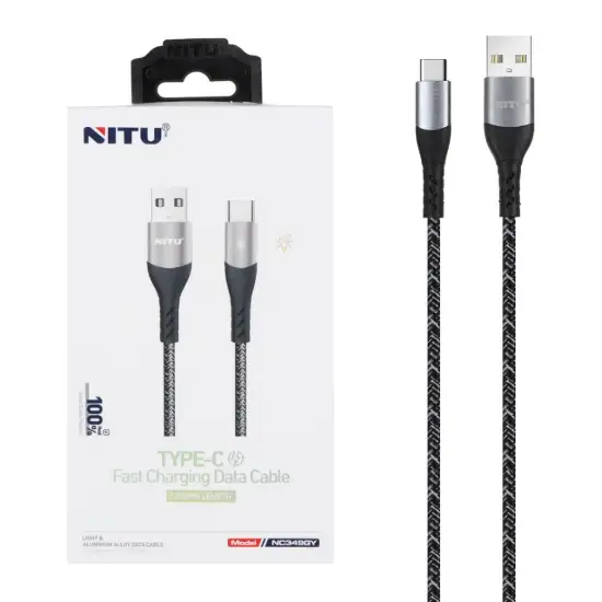 تصویر کابل تبدیل فست شارژ USB به USB-C نیتو مدل NC349GY