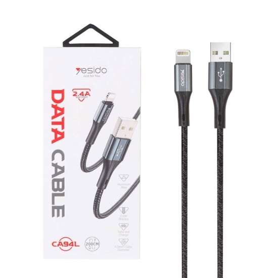 کابل تبدیل فست شارژ USB به لایتنینگ یسیدو مدل CA94L با طول 2 متر