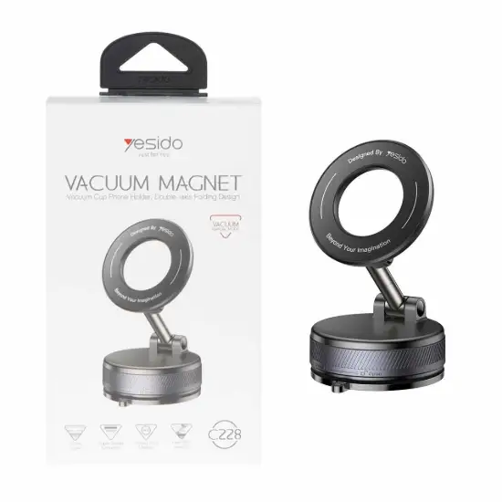 تصویر پایه نگهدارنده گوشی موبایل وکیومی مگنتی یسیدو مدل C228