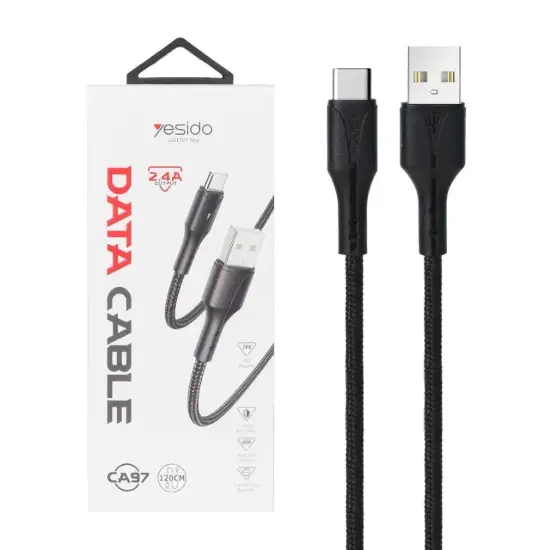 تصویر کابل تبدیل فست شارژ USB-C به USB-C یسیدو مدل CA97 به طول 1.2 متر