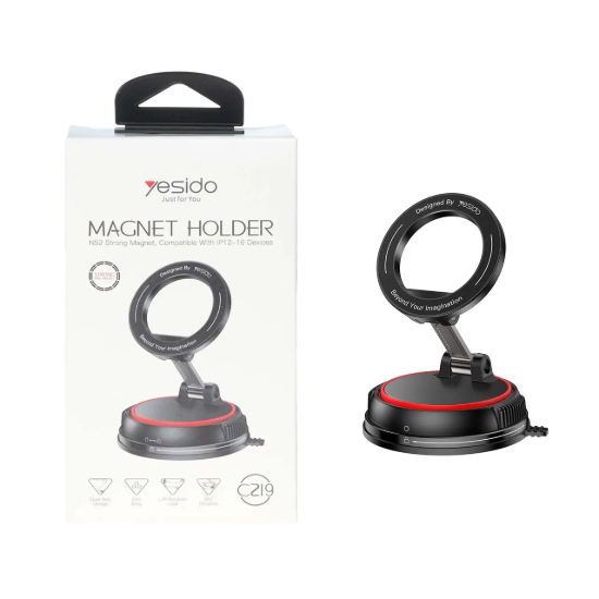 تصویر پایه نگهدارنده گوشی موبایل وکیومی مگنتی یسیدو مدل C219