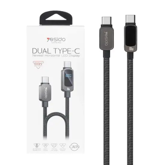 تصویر کابل تبدیل USB-C به USB-C یسیدو مدل CAI97 به طول 1.2 متر