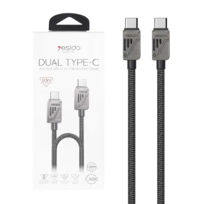 نمایش جزئیات کابل تبدیل USB-C به USB-C یسیدو مدل CAI96 به طول 1.2 متر