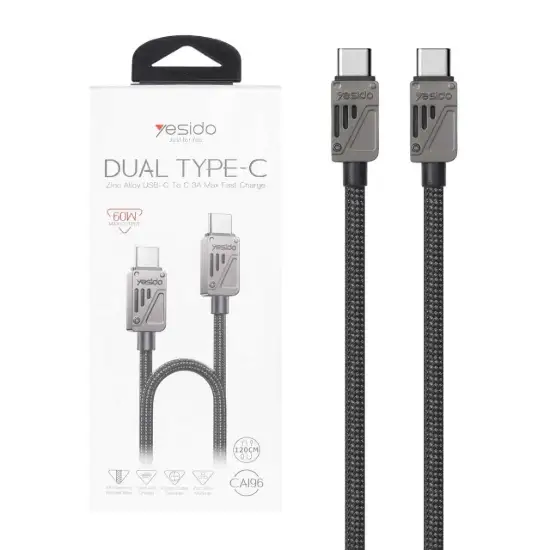 تصویر کابل تبدیل USB-C به USB-C یسیدو مدل CAI96 به طول 1.2 متر