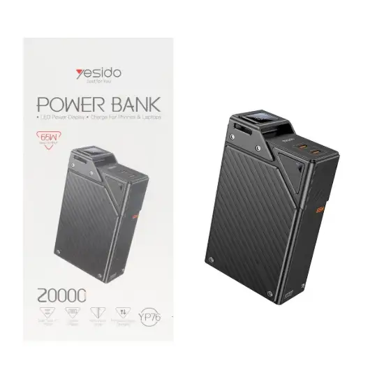 تصویر پاوربانک یسیدو 65 وات مدل YP76 ظرفیت 20000 میلی آمپر ساعت