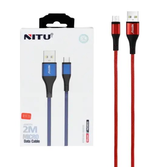 تصویر کابل تبدیل USB به MicroUSB نیتو مدل NC203 به طول 2 متر