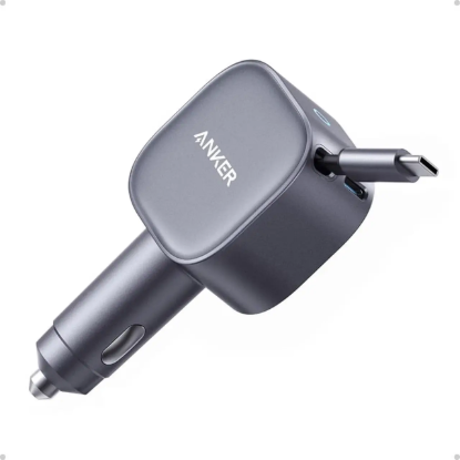 نمایش جزئیات شارژر فندکی 75 وات دو پورت انکر مدل A2738 همراه کابل تبدیل USB-C
