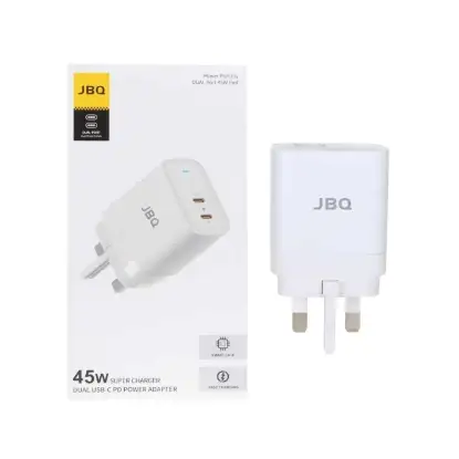 نمایش جزئیات شارژر دیواری 45 وات دو پورت جی بی کیو مدل WC-606W