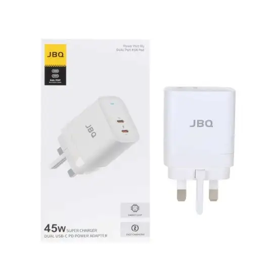 تصویر شارژر دیواری 45 وات دو پورت جی بی کیو مدل WC-606W