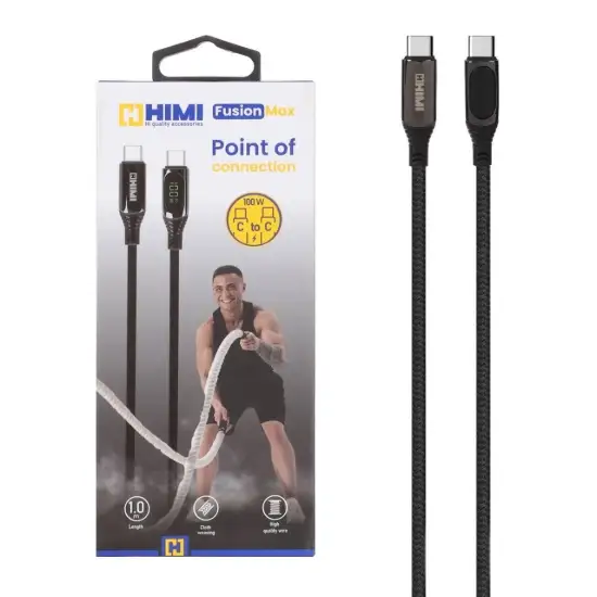 تصویر کابل تبدیل USB-C به USB-C هیمی مدل Fusion Max VQ-D136