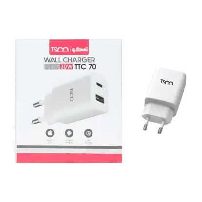 نمایش جزئیات شارژر دیواری 30 وات دوپورت تسکو مدل TTC 70