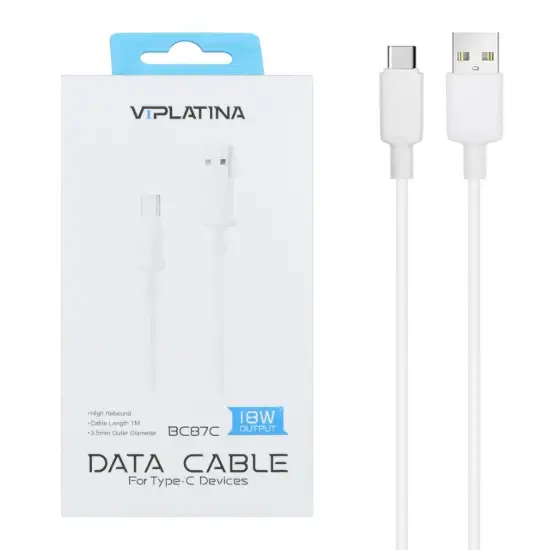تصویر کابل تبدیل USB به USB-C وی آی پلاتینا مدل BC87C