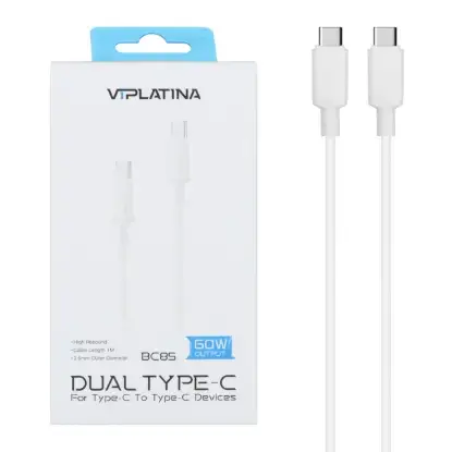 نمایش جزئیات کابل تبدیل USB-C به USB-C وی آی پلاتینا مدل BC29L
