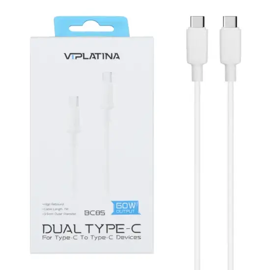 تصویر کابل تبدیل USB-C به USB-C وی آی پلاتینا مدل BC29L