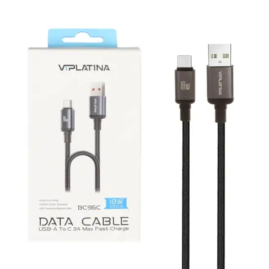 تصویر کابل تبدیل USB به USB-C وی آی پلاتینا مدل BC95 طول 2 متر