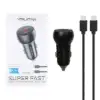 شارژر فندکی 50 وات دو پورت وی آی پلاتینا مدل VK26C همراه کابل شارژ USB-C - تصویر یکم