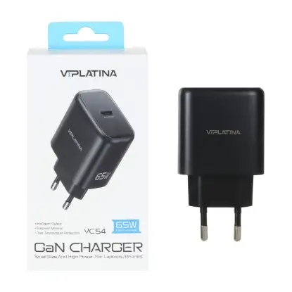 نمایش جزئیات شارژر دیواری 65 وات تک پورت وی آی پلاتینا مدل VC54