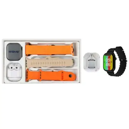 نمایش جزئیات پک ساعت هوشمند و هدفون بلوتوثی مدل WISME-X26
