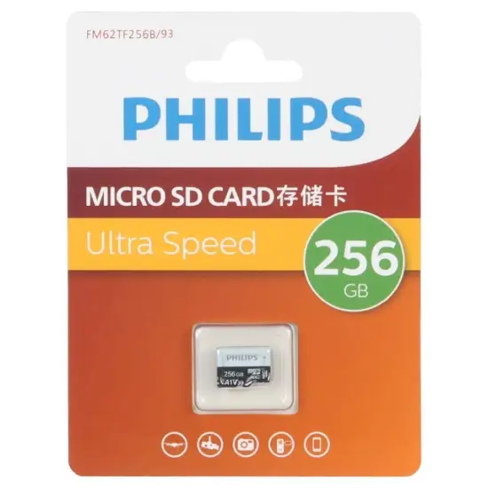 تصویر کارت حافظه MicroSDXC فیلیپس مدل Ultra A1V30 کلاس 10 استاندارد UHS-I U3 ظرفیت 256 گیگابایت