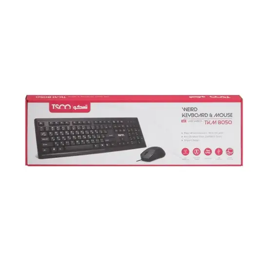 تصویر کیبورد و ماوس با سیم تسکو مدل TKM8050