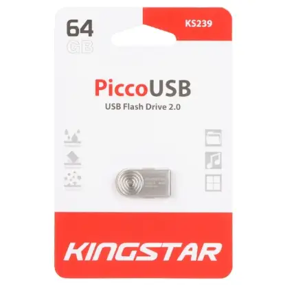 نمایش جزئیات فلش مموری کینگ استار Picco KS239 USB2.0 ظرفیت 64 گیگابایت