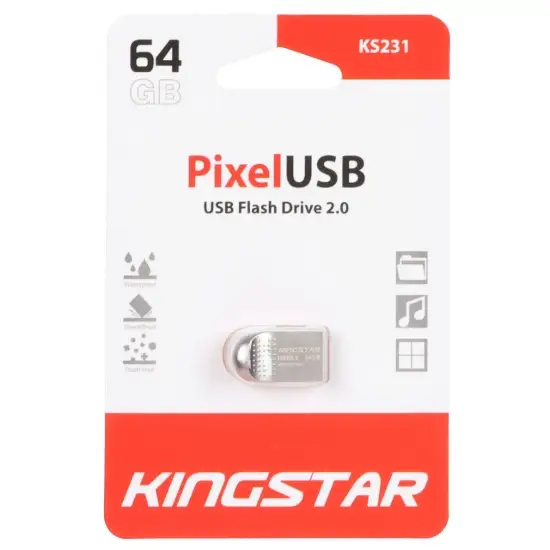تصویر فلش مموری کینگ استار مدل Pixel KS231 USB2.0 ظرفیت 64 گیگابایت