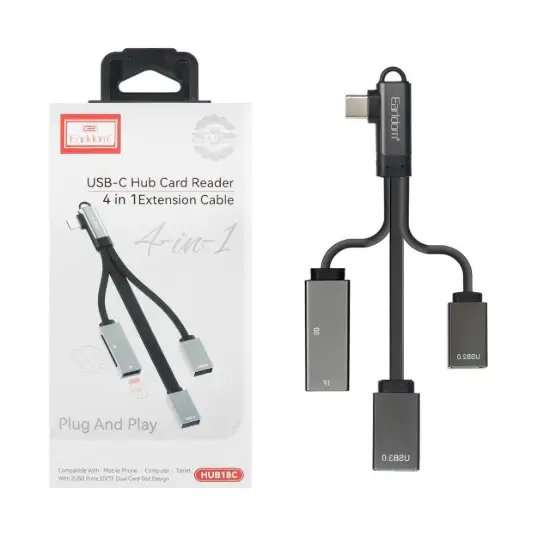تصویر هاب 4 پورت USB-C و کارت خوان ارلدام مدل HUB18C