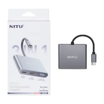 نمایش جزئیات هاب و کابل تبدیل 3 پورت USB-C به HDMI نیتو مدل NITU NN36