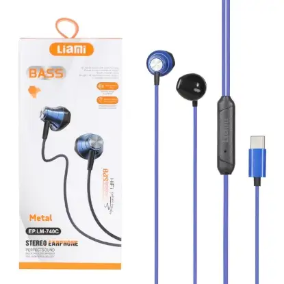 نمایش جزئیات هندزفری با سیم لیامی مدل EP.LM-740C