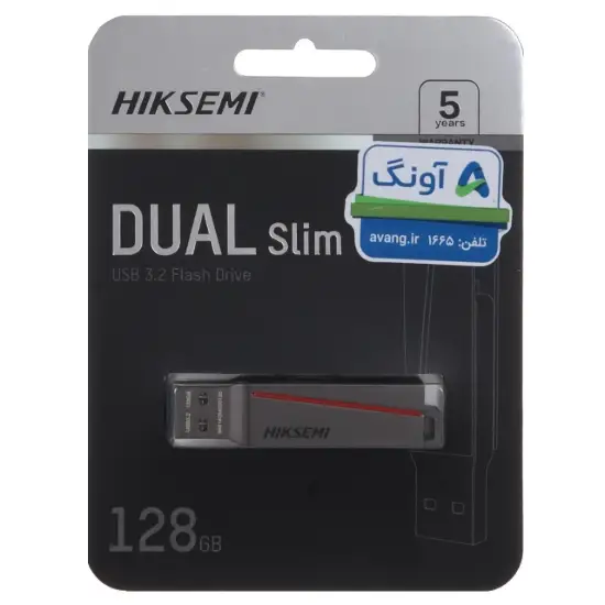 تصویر فلش مموری هایک سمی مدل DUAL Slim USB3.2 ظرفیت 128 گیگابایت
